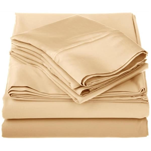 Impressions By Luxor Treasures Egyptian Cotton 1000 Thread Count Solid Sheet Set Full-Gold 1000FLSH SLGL - main